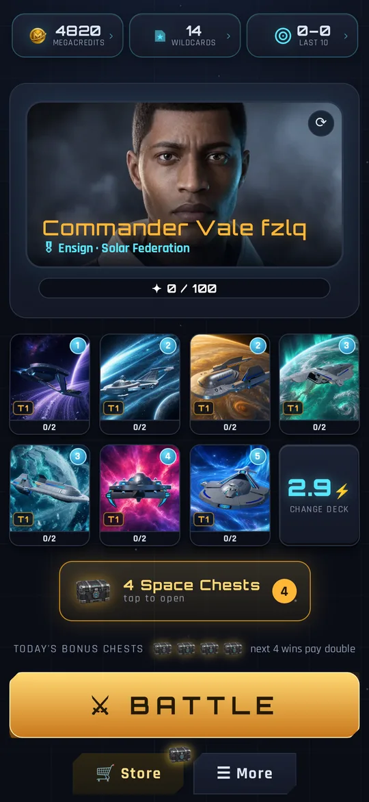 Commander home screen